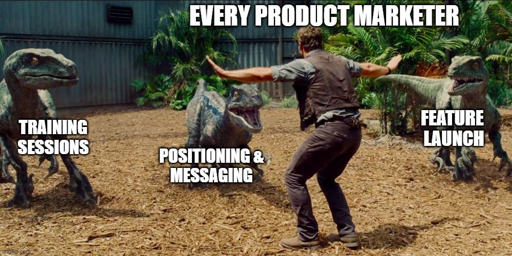 every product marketer - training sessions, positioning, feature launch.